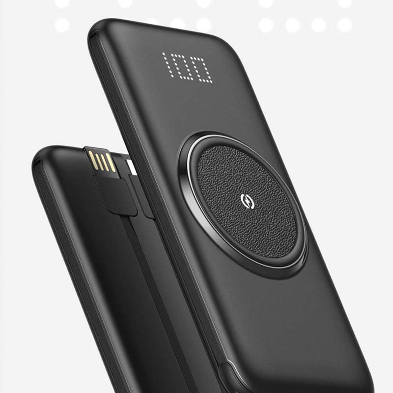 HKM-201043 Large-Capacity Wireless Power Bank with Multi-Output Ports - 10,000mAh/20,000mAh, Sleek Design