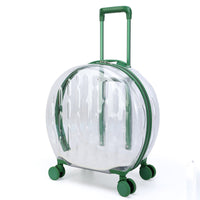 HKM-201043 Portable Transparent Cat Trolley Bag for Travel - Reinforced PC/Aluminum Alloy, 50x45x25CM, Hard Case
