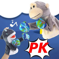 HKM-201107 Interactive Electric Plush Boxing Animal Puppet - Shark & Monkey - Fun for Kids and Family Play