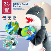 HKM-201107 Interactive Electric Plush Boxing Animal Puppet - Shark & Monkey - Fun for Kids and Family Play