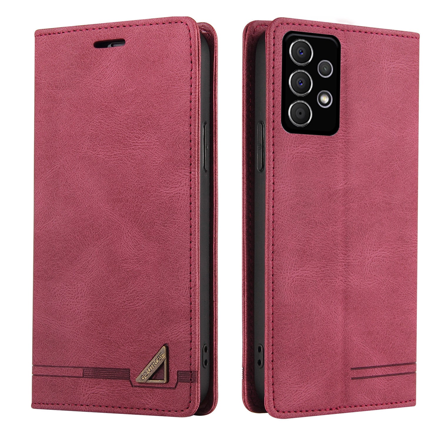 HKM-201107 Leather Wallet Case Compatible with Redmi Note10 Pro, Poco X3, and More – Stylish Protection in Black, Red, Blue, or Brown