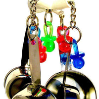 HKM-201107 Stainless Steel Parrot Bite Toy with Four Pots for Fun Play and Exercise