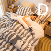 HKM-201171 Milk Velvet Thickened Cashmere Quilt for Warm Comfort