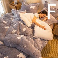 HKM-201171 Milk Velvet Thickened Cashmere Quilt for Warm Comfort