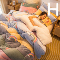 HKM-201171 Milk Velvet Thickened Cashmere Quilt for Warm Comfort