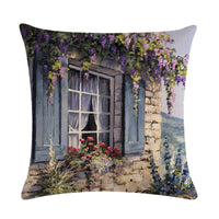 HKM-201299 Rural Landscape Series Linen Pillowcase - 45x45cm Cotton Filling