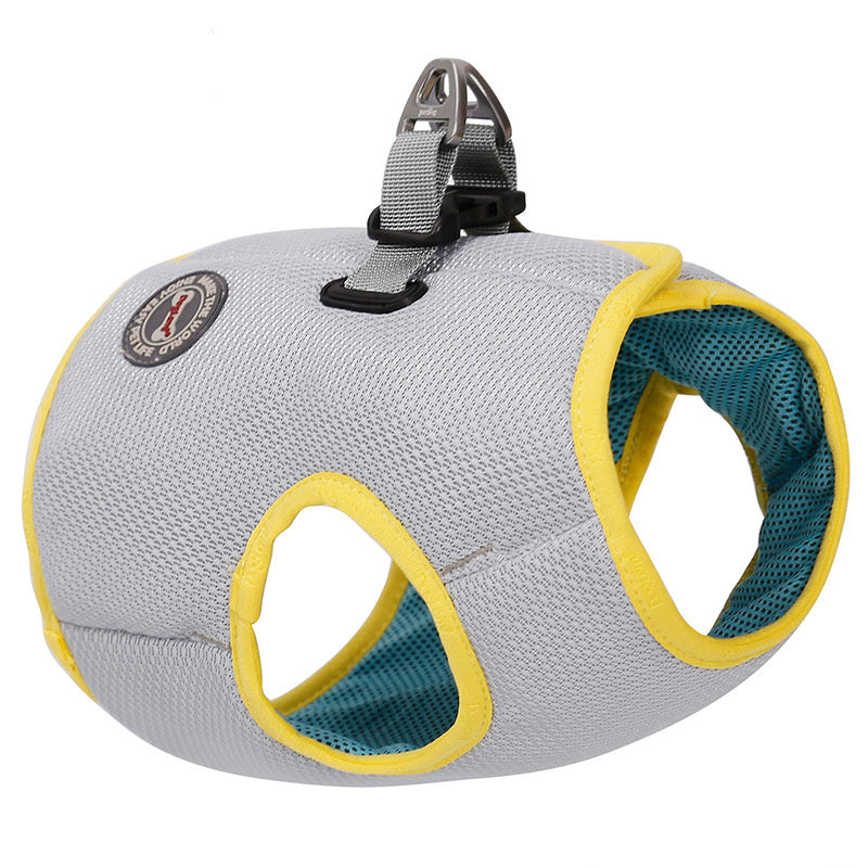 HKM-201363 Cooling Vest for Dogs - Summer Heatstroke Prevention Chest Strap in Grayish Yellow