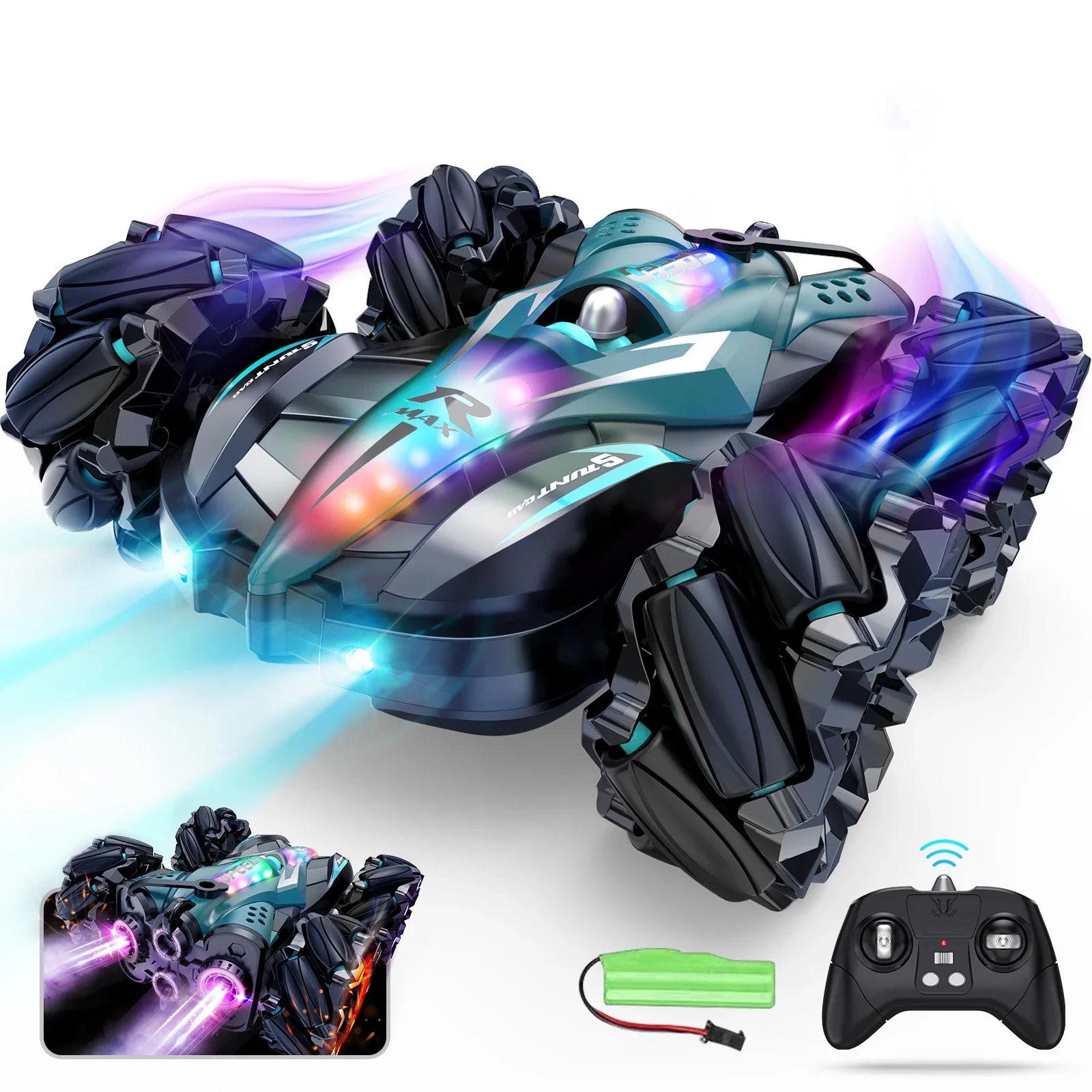 HKM-201427 2.4GHz 4WD Double-Sided RC Drift Car with Gesture Control, Lights, and Spray
