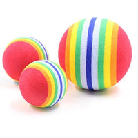 HKM-201619 Pet Cat Elastic Mute Rainbow Ball Toy