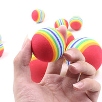HKM-201619 Pet Cat Elastic Mute Rainbow Ball Toy