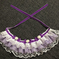 HKM-201683 Elegant Purple Pet Bow Tie Necklace Collar for Cats and Dogs - XS to XL Sizes Available