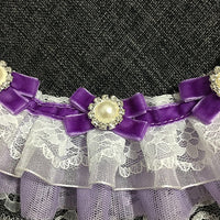 HKM-201683 Elegant Purple Pet Bow Tie Necklace Collar for Cats and Dogs - XS to XL Sizes Available