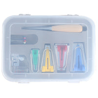 HKM-201683 Multi-Functional Electric Sewing Machine Accessory Set - 11 Pcs with Adjustable Feet, Awl, and Beads for Quilting and Crafting