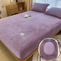 HKM-201811 Milk Fiber All-Inclusive Non-Slip Velvet Fitted Sheet Set - Multiple Sizes Available