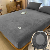 HKM-201811 Milk Fiber All-Inclusive Non-Slip Velvet Fitted Sheet Set - Multiple Sizes Available
