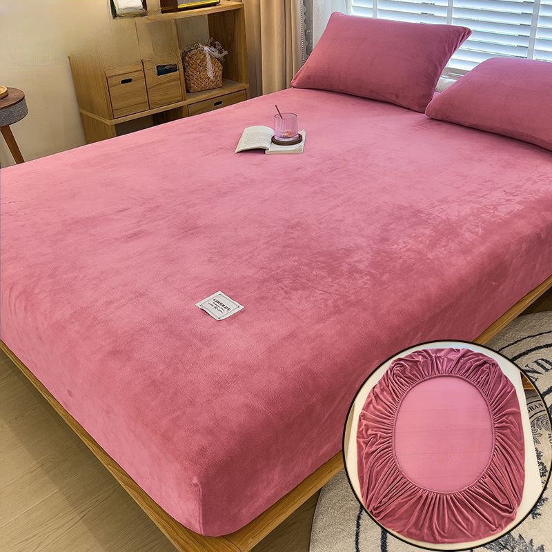 HKM-201811 Milk Fiber All-Inclusive Non-Slip Velvet Fitted Sheet Set - Multiple Sizes Available