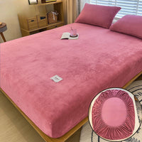 HKM-201811 Milk Fiber All-Inclusive Non-Slip Velvet Fitted Sheet Set - Multiple Sizes Available