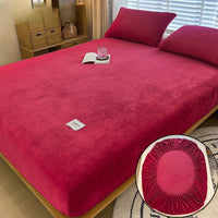 HKM-201811 Milk Fiber All-Inclusive Non-Slip Velvet Fitted Sheet Set - Multiple Sizes Available