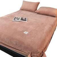 HKM-201811 Milk Fiber All-Inclusive Non-Slip Velvet Fitted Sheet Set - Multiple Sizes Available
