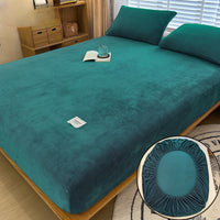 HKM-201811 Milk Fiber All-Inclusive Non-Slip Velvet Fitted Sheet Set - Multiple Sizes Available