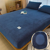 HKM-201811 Milk Fiber All-Inclusive Non-Slip Velvet Fitted Sheet Set - Multiple Sizes Available
