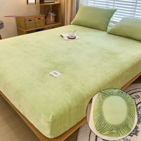 HKM-201811 Milk Fiber All-Inclusive Non-Slip Velvet Fitted Sheet Set - Multiple Sizes Available