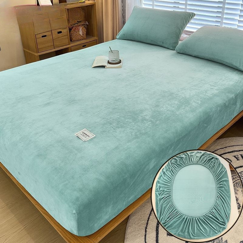 HKM-201811 Milk Fiber All-Inclusive Non-Slip Velvet Fitted Sheet Set - Multiple Sizes Available