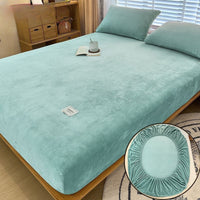 HKM-201811 Milk Fiber All-Inclusive Non-Slip Velvet Fitted Sheet Set - Multiple Sizes Available