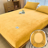 HKM-201811 Milk Fiber All-Inclusive Non-Slip Velvet Fitted Sheet Set - Multiple Sizes Available