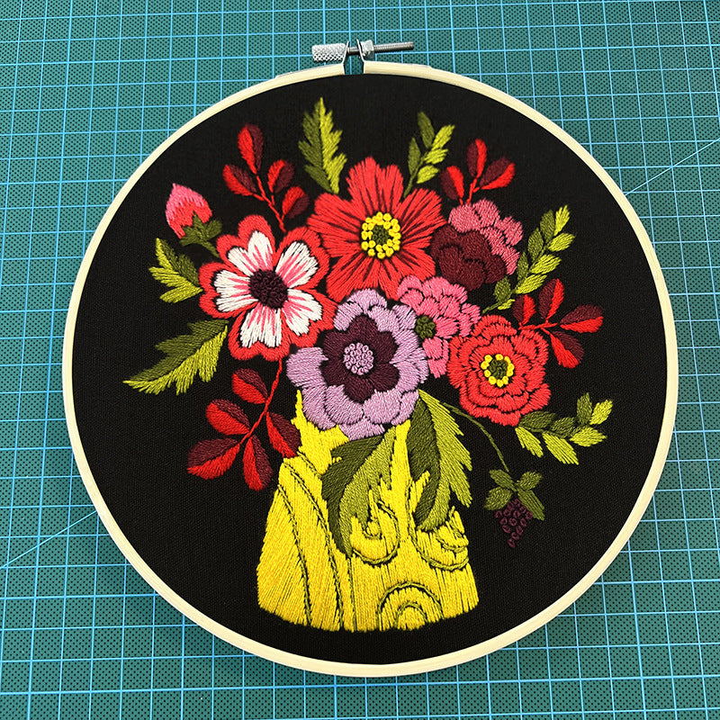 HKM-202003 Handmade DIY Three-Dimensional Flower Hanging Embroidery Kit - Various Styles Available