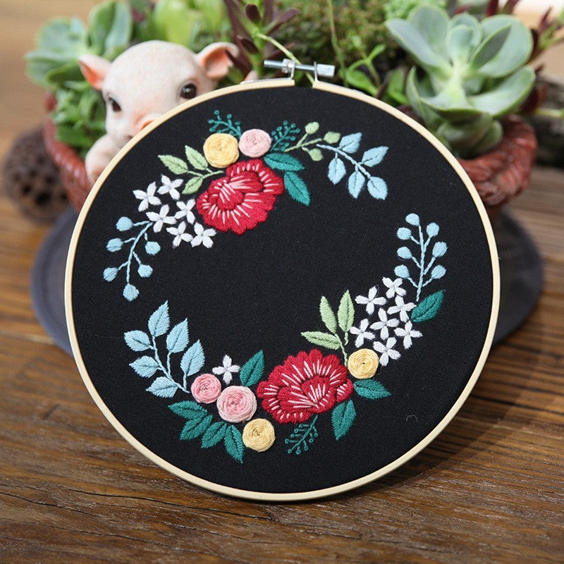 HKM-202003 Handmade DIY Three-Dimensional Flower Hanging Embroidery Kit - Various Styles Available