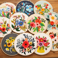 HKM-202003 Handmade DIY Three-Dimensional Flower Hanging Embroidery Kit - Various Styles Available