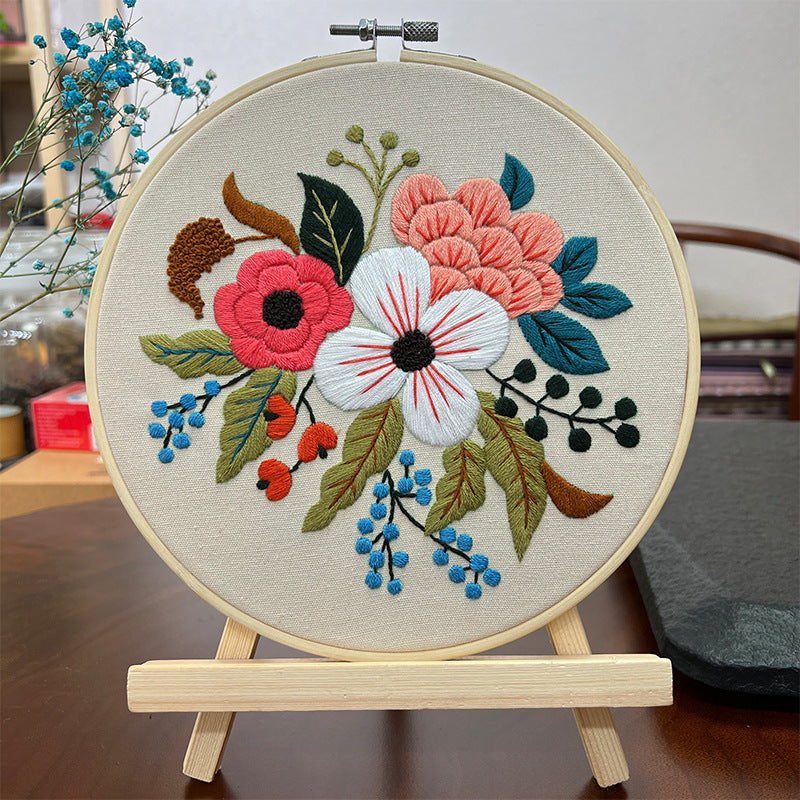 HKM-202003 Handmade DIY Three-Dimensional Flower Hanging Embroidery Kit - Various Styles Available