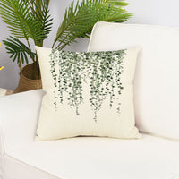 HKM-202131 Green Small Leaf Plant Pillow Cover - 45x45cm Nordic Style Cushion in Various Colors