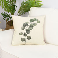 HKM-202131 Green Small Leaf Plant Pillow Cover - 45x45cm Nordic Style Cushion in Various Colors