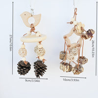 HKM-202259 Natural Wooden Bird Toy for Molar Relief - Star & Style Options