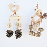 HKM-202259 Natural Wooden Bird Toy for Molar Relief - Star & Style Options