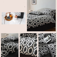HKM-202323 Xinjiang Long-Staple Cotton Geometric Pattern Bedding Set – 4 Pieces, Modern Minimalist Design