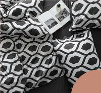 HKM-202323 Xinjiang Long-Staple Cotton Geometric Pattern Bedding Set – 4 Pieces, Modern Minimalist Design