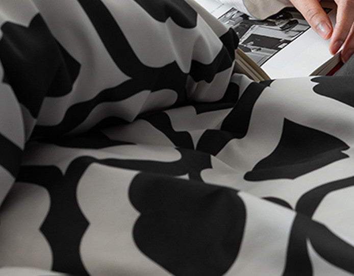 HKM-202323 Xinjiang Long-Staple Cotton Geometric Pattern Bedding Set – 4 Pieces, Modern Minimalist Design