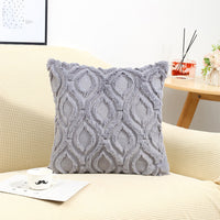 HKM-202387 Quilted Rabbit Hair Headrest Pillow Cover for Living Room, 45*45cm, Various Colors