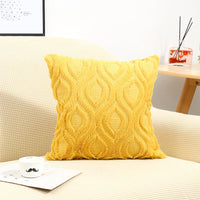 HKM-202387 Quilted Rabbit Hair Headrest Pillow Cover for Living Room, 45*45cm, Various Colors