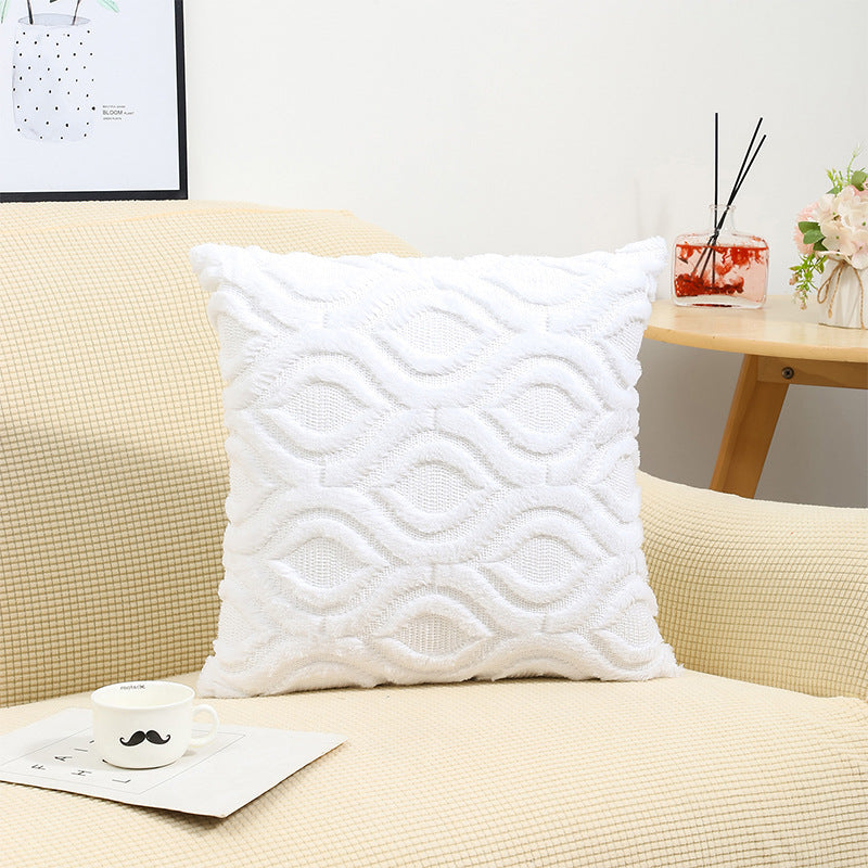 HKM-202387 Quilted Rabbit Hair Headrest Pillow Cover for Living Room, 45*45cm, Various Colors