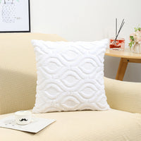 HKM-202387 Quilted Rabbit Hair Headrest Pillow Cover for Living Room, 45*45cm, Various Colors