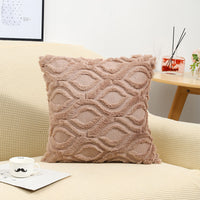 HKM-202387 Quilted Rabbit Hair Headrest Pillow Cover for Living Room, 45*45cm, Various Colors