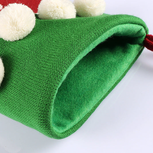 HKM-202451 Knitted Christmas Stockings in Snowflake and Tree Styles, Gift Bag Included