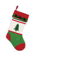 HKM-202451 Knitted Christmas Stockings in Snowflake and Tree Styles, Gift Bag Included