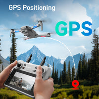 HKM-202515 4DRC F8 GPS RC Drone with 4K Dual Camera, 4.5" HD Screen, Follow Me Mode, and 60 Min Flight Time