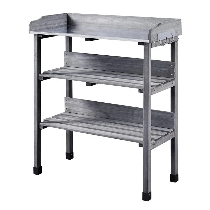 KTX-202515 Wooden Potting Table for Garden Outdoor Decoration