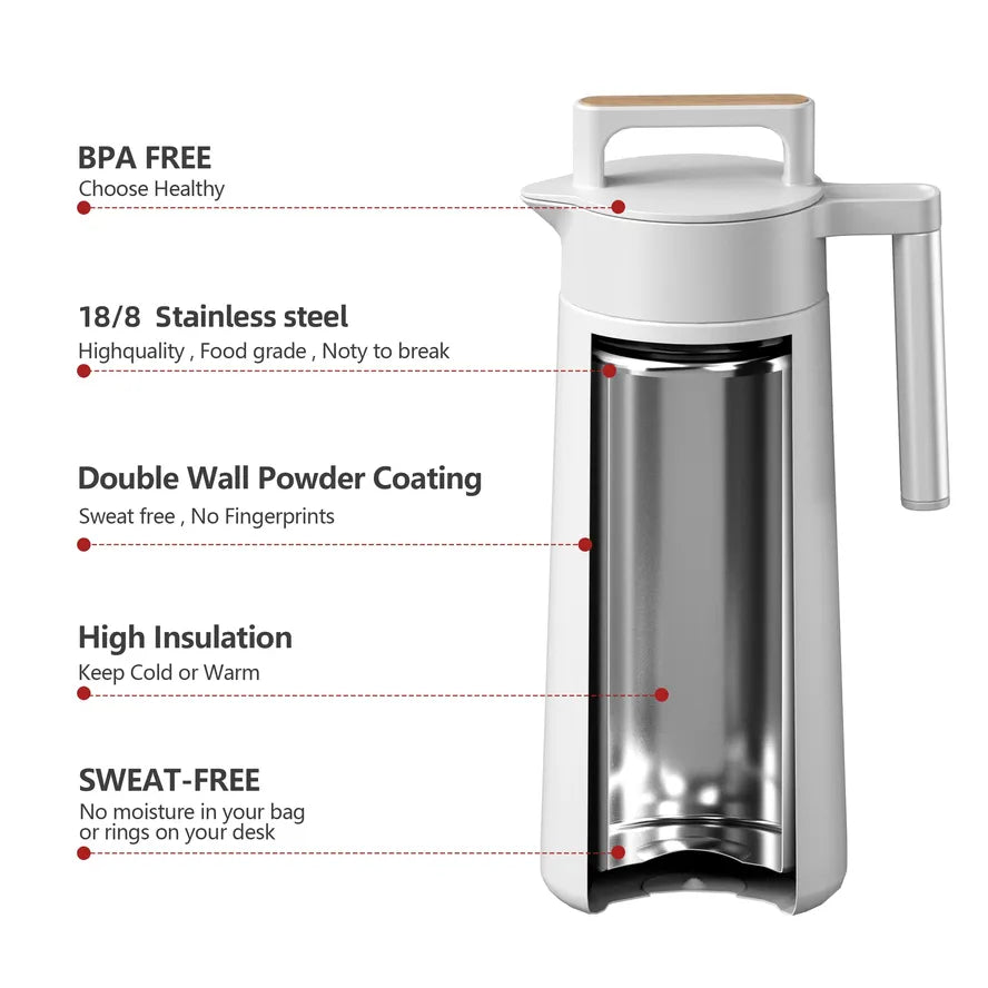KTX-202771 Custom Stainless Steel Insulated Beverage Dispenser for Coffee, Water, and Tea with Dual-Wall Design and Handle